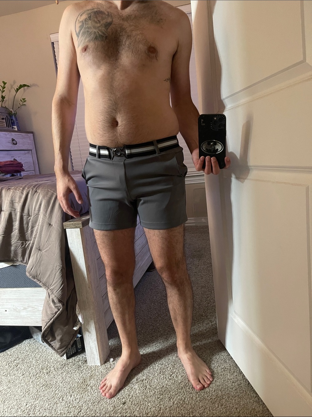 Timoteo Gray Swim Trunks with Striped Waistband - Picture 4 of 5